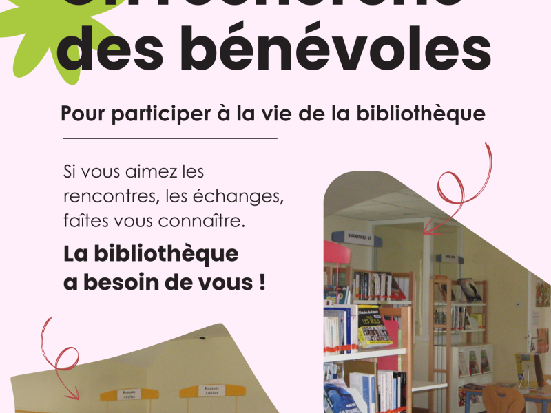 Bibliothèque : recherche bénévole
